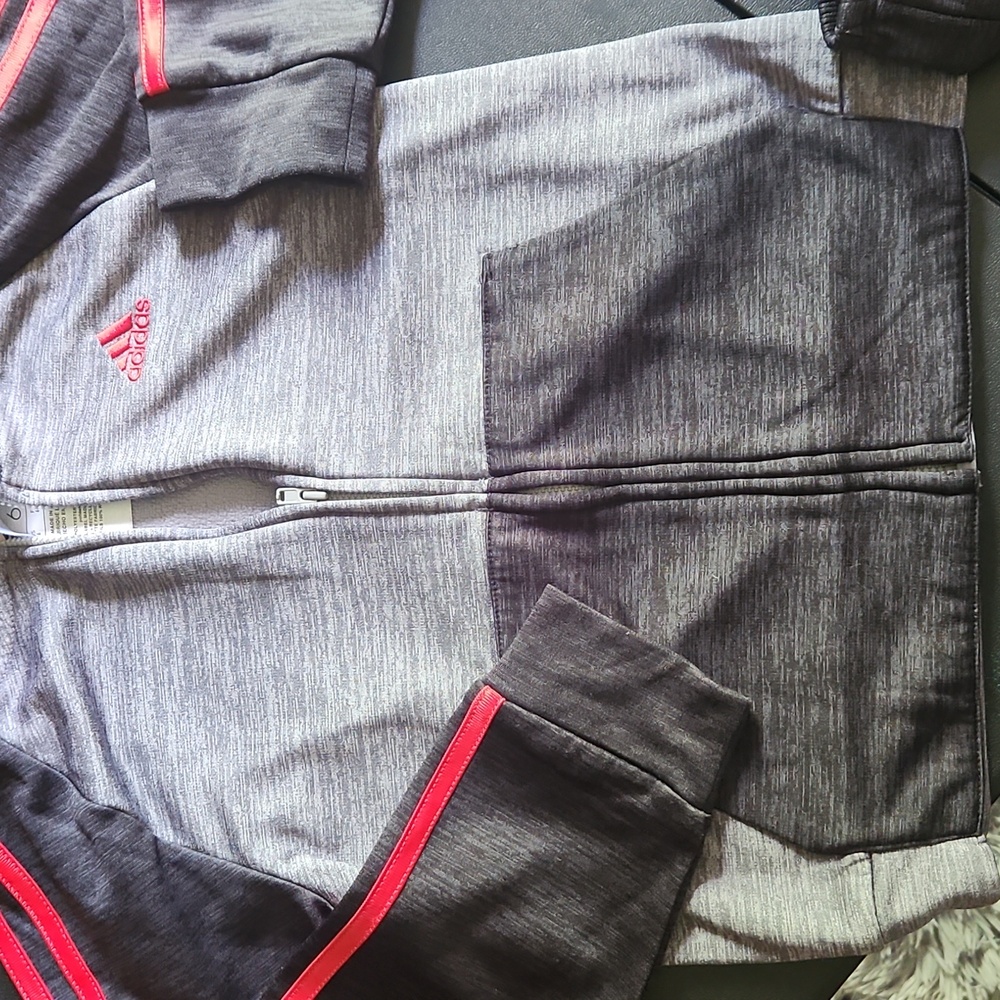 Adidas Gray and Red Tracksuit - Picture 3 of 5